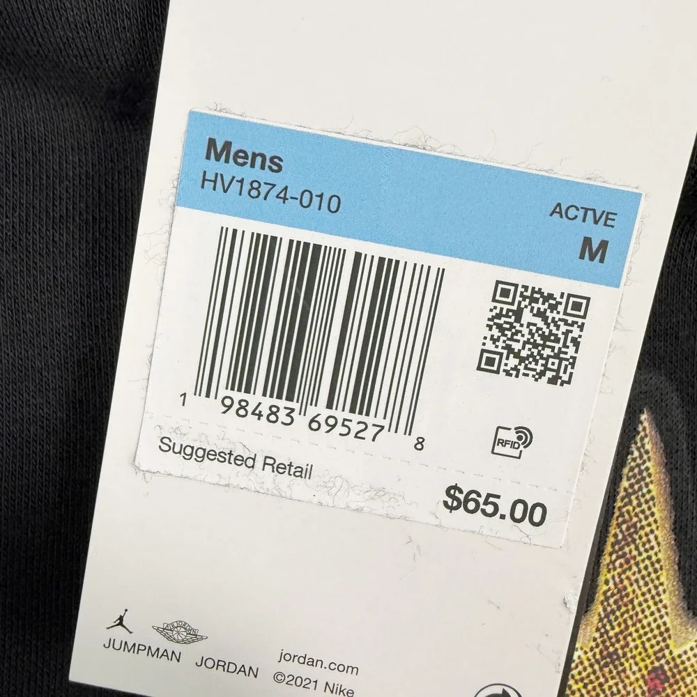 Jordan Tree Of Rings Crew Neck Sweatshirt Size M Mens Black HV1874-010